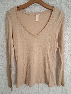 Ambiance Apparel Tan Thin Long Sleeve Shirt Large